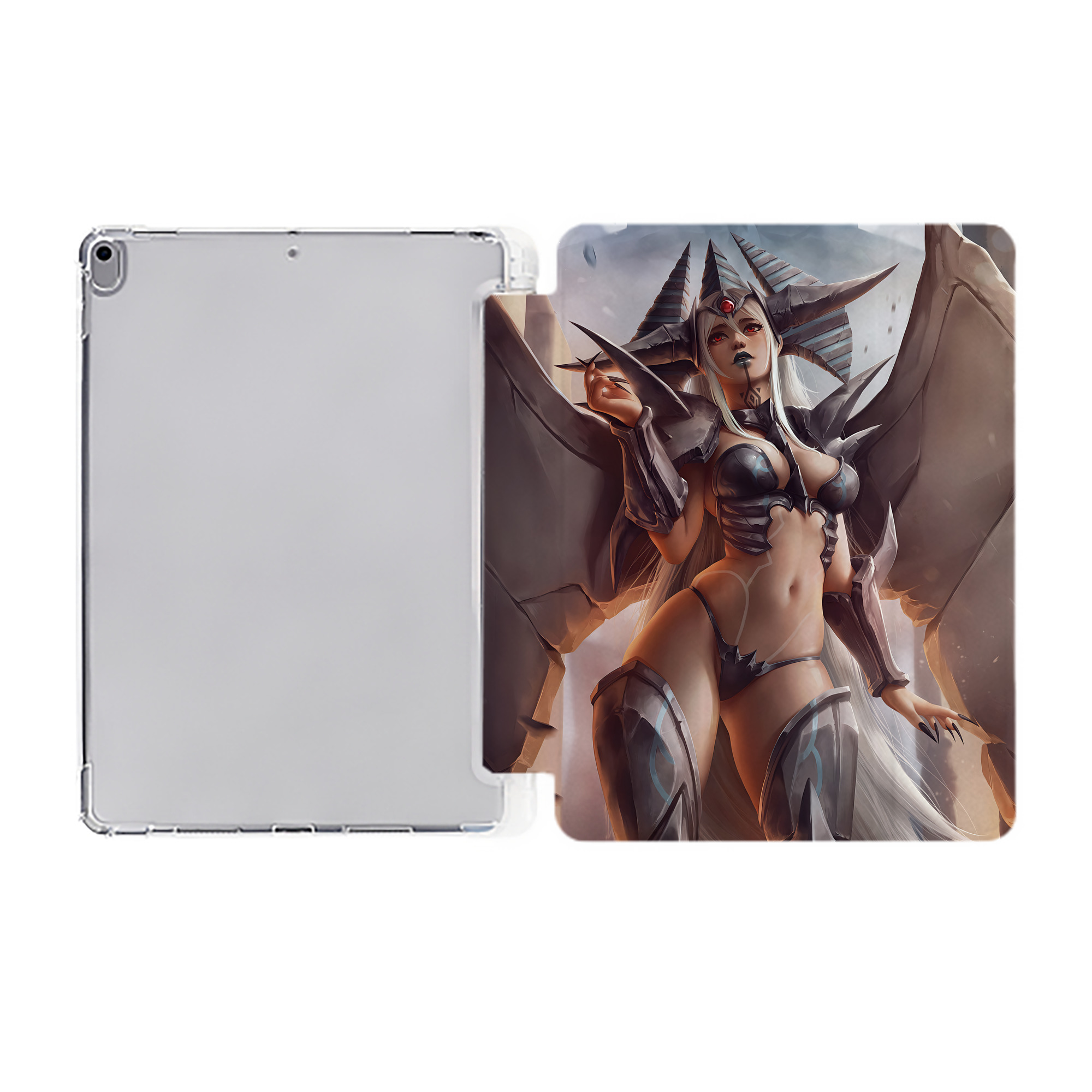 （画像用） 遊☆戯☆王 Yu-Gi-Oh! IPad ケース ペン収納付き 三つ折りスタンド PUレザー×シリコン 対応機種9.5/10.5/10.9インチ